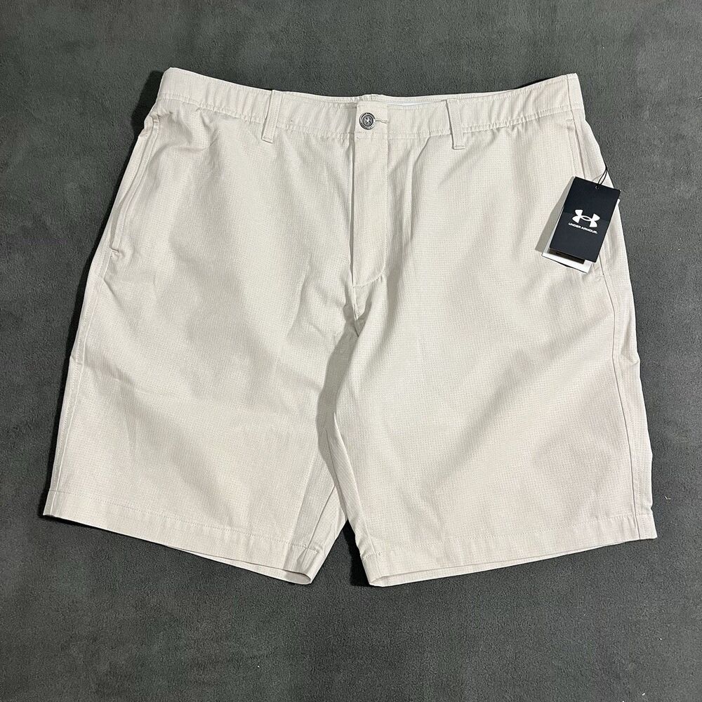 Under Armour UA Golf Vented Shorts Men’s 38 Khaki Storm NWT